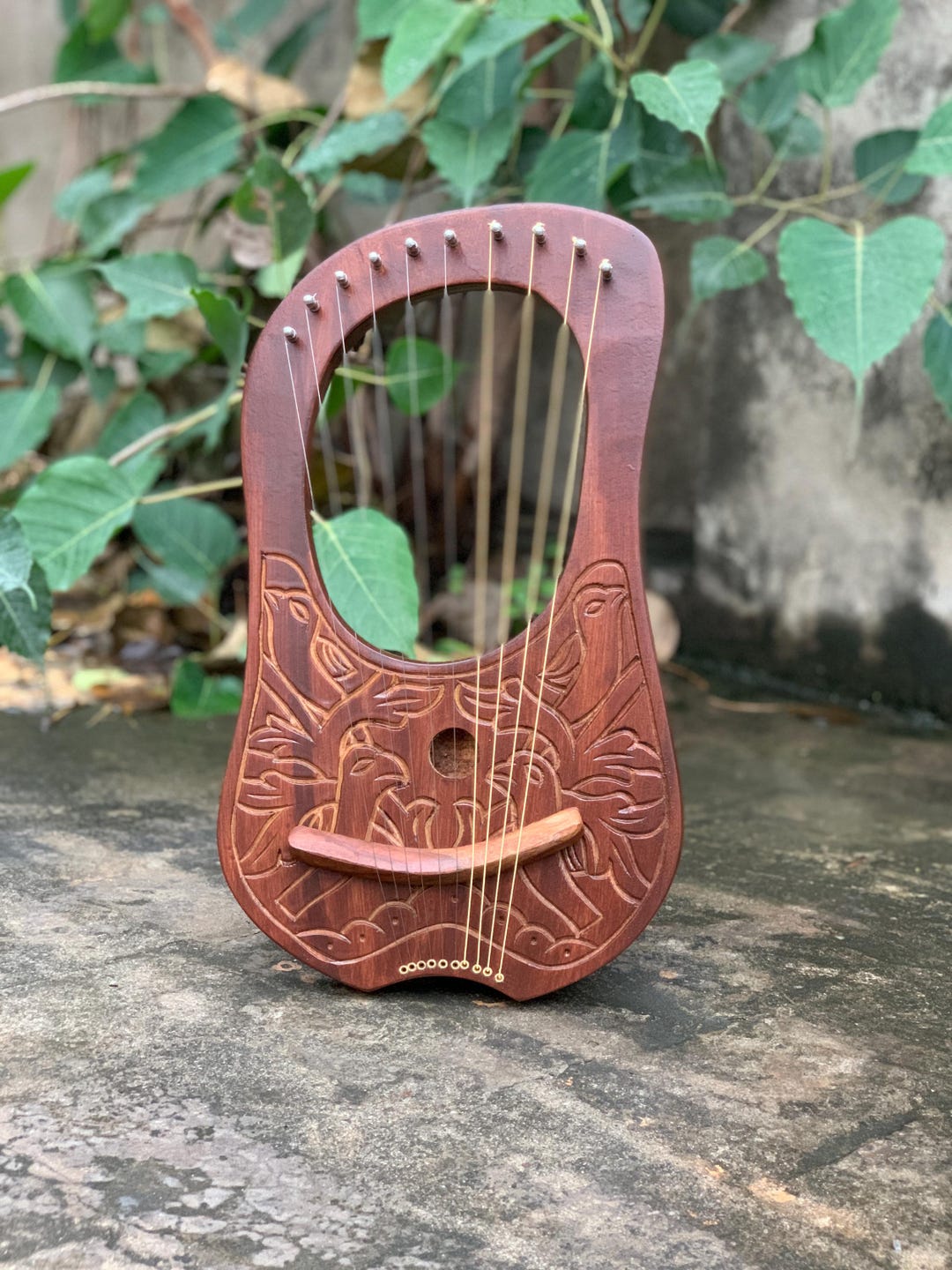 Turtle Shell Harp Rosewood Sparrow Lyre Handmade Lyre Harp 10 Strings/lyra Harp Free Bag ...