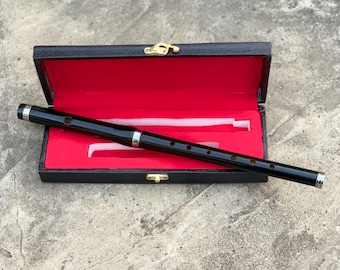 Traditional Irish Black 2 Part Flute Rosewood Musical Instruments With Hard Case