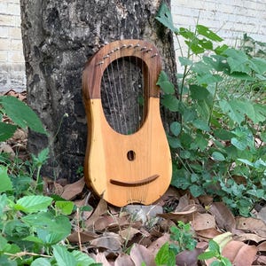 Rosewood Lyre Harp 10 Metal Strings with Free Tuning key and Bag