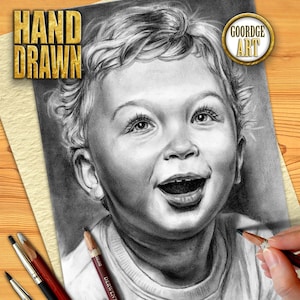 Custom Charcoal Portrait Drawing from Photo, Personalized Handmade Charcoal Original Art, Commission physical Charcoal Pencil Sketch picture