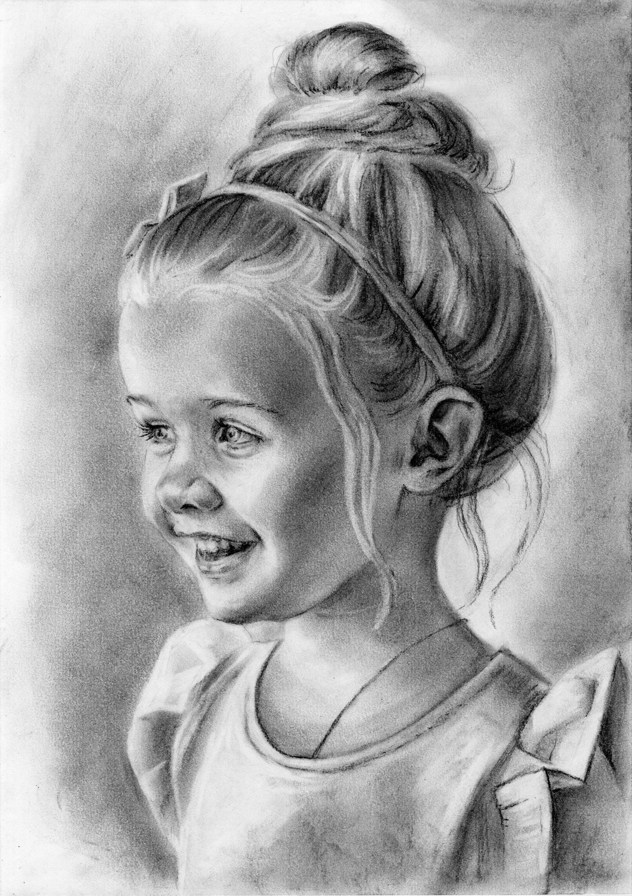 Custom Charcoal Portrait from Photo, Hand Drawn Personalized Sketch, Realistic Drawing Art