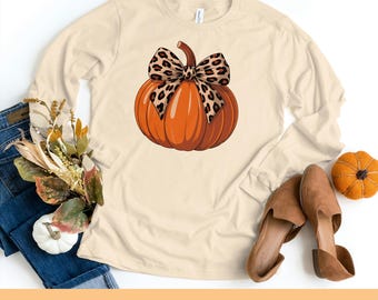 Retro Halloween Pumpkin Leopard Bow SVG: Coquette Fall Design (Digital Download