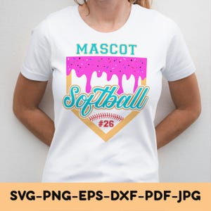 Softball Drip Design SVG PNG: Team Roster Template (Digital Download)