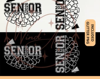 チアシニアSVG PNG、シニア2026SVG、ダンスシニアSVG、卒業生SVG、グリッターシニア、クラス2026SVG、2026卒業生SVGファイル（Cricut用）