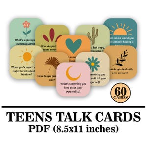 Question Cards Therapy For Teens, Conversation Starters PDF, Counseling Flash Cards, Social Psychology, Mental Health, DBT Therapy Tools