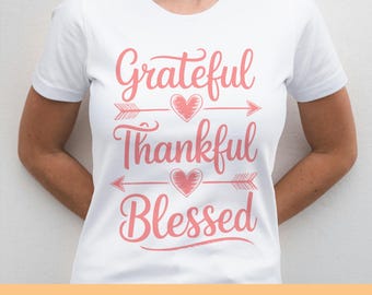 Grateful Thankful Blessed Fall Design: Christian Autumn Sublimation (Digital Download)