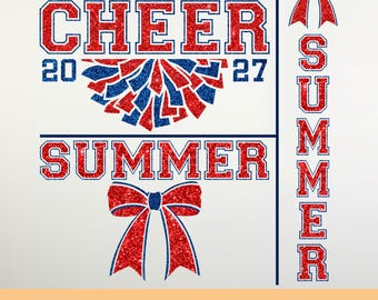 Glitter Cheer Svg Png, Cheerleading Svg, Cheerleader Svg, Cheer Mom Svg, Pom poms Megaphone Svg, Svg Files for Cricut, Cheer Team Template