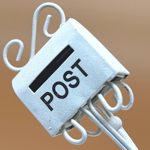 Miniature Garden Mailbox: Rusty Metal Fairy Garden Decor