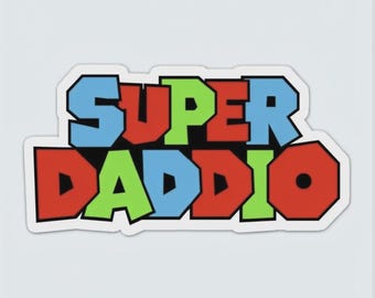 Super Daddio Celebration Sticker, 's werelds beste vader, attent cadeau, genereus vadercadeau, empathische vader, bemoedigend, grappig, liefdevol.