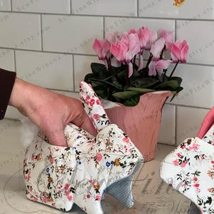 Patron de couture mitaines de four Betsy Bunny (téléchargement PDF) - Déco de cuisine matelassée pour débutant avec tutoriel vidéo image 2