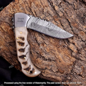 Unique Design Multi Colors Pocket Knife Gift for Men Damascus Knife Anniversary Birthday Gift for him Father Day Gift Wedding Groomsmen Gift
