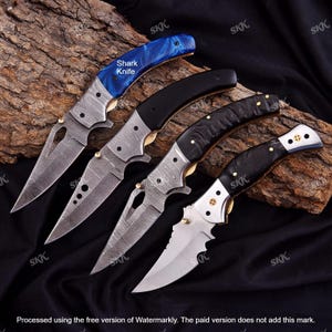 Unique Design Multi Colors Pocket Knife Gift for Men Damascus Knife Anniversary Birthday Gift for him Father Day Gift Wedding Groomsmen Gift