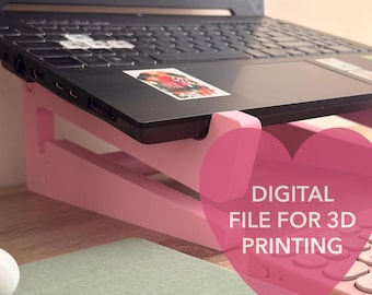 Soporte para portátil imprimible en 3D: Diseño minimalista y portátil (archivo 3MF)