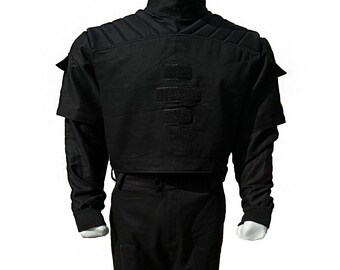Traje de cosplay de Din Djarin, mandaloriano: traje interior y chaleco antibalas de Mando, conjunto de 3 piezas, traje de cazarrecompensas negro.