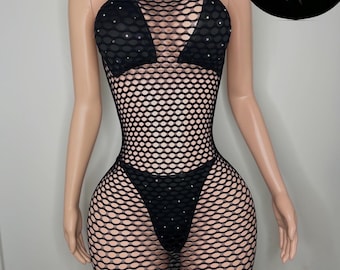 Jurk met bikinitop en -broekje