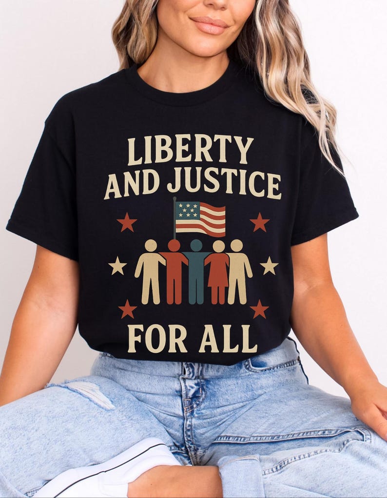 Liberty and Justice for All Shirts Human Rights Tshirt 4th of July ...