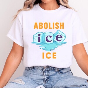 Abolish ICE Protest Shirt – Bold Melting Ice Design – Human Rights Graphic Tee – Political Activism Shirt – Anti-ICE Statement Top