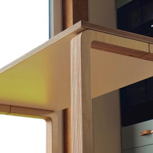 Baltic Birch Plywood Desk Legs – Minimalist L-Shaped Wood Table Base, Handmade Furniture Legs