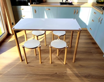 Large Scandinavian dining table - minimalistic small kitchen desk