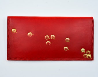 Dragon Scales Leather Red Envelope -Large