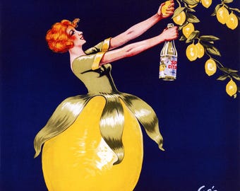 Póster Vintage De Colección - Publicidad De Bebida Spa Limón, Reproducción En Papel O Lienzo, Decoración Retro