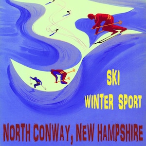 Vintage Ski Poster: North Conway, New Hampshire Giclée Kunstdruck