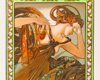 Alphonse Mucha Dance Giclée Art Print-figury w stylu Art Nouveau Vintage dekoracje ścienne