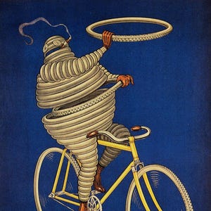 Michelin Fahrradreifen kultige Michelin Mann Bibendum Fahrrad Radsporterlebnis Fahrrad Vintage Poster Repro Giclee Gedruckt auf Papier oder Leinwand