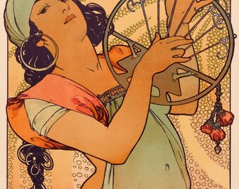 Alphonse Mucha Salome Dancer Art Nouveau Giclée Art Print - Vintage Woman Wall Decor