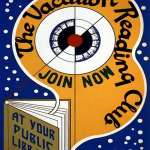 Vintage Library Art Print: The Vacation Reading Club Giclee Poster