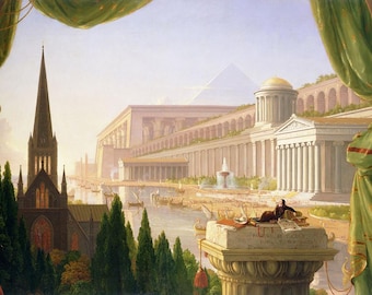 Thomas Cole "Architect's Dream" Giclee Art Print: Gothic Architecture Poster