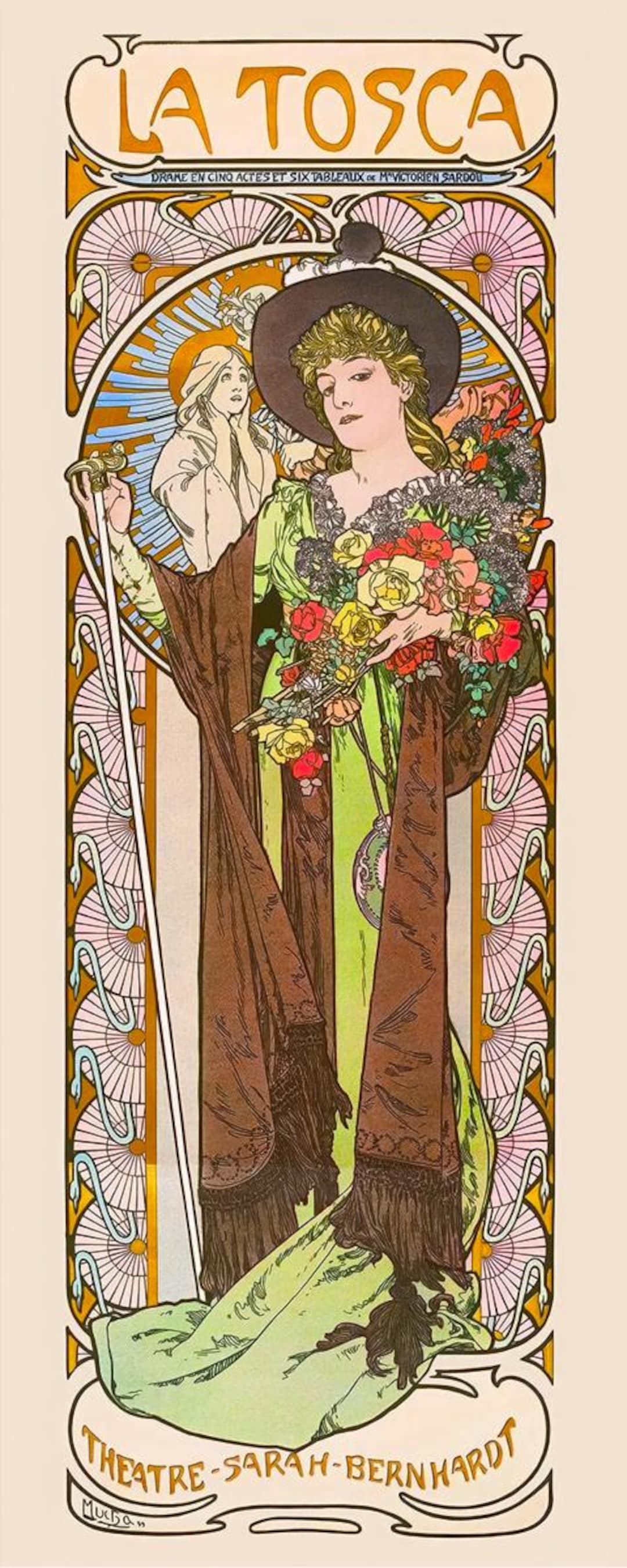 Alphonse Mucha La Tosca Sarah Bernhardt Giclée Art Print - Art