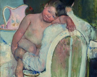 Giclée-kunstdruk Mary Cassatt moeder en kind - impressionistische vintage kinderkamer muurdecoratie