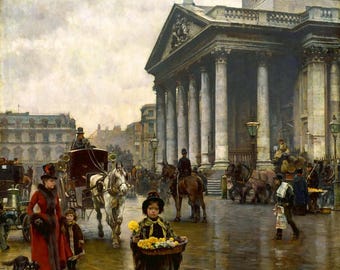 William Logsdail Print: St Martin-in-the-Fields, London Giclee Art Poster