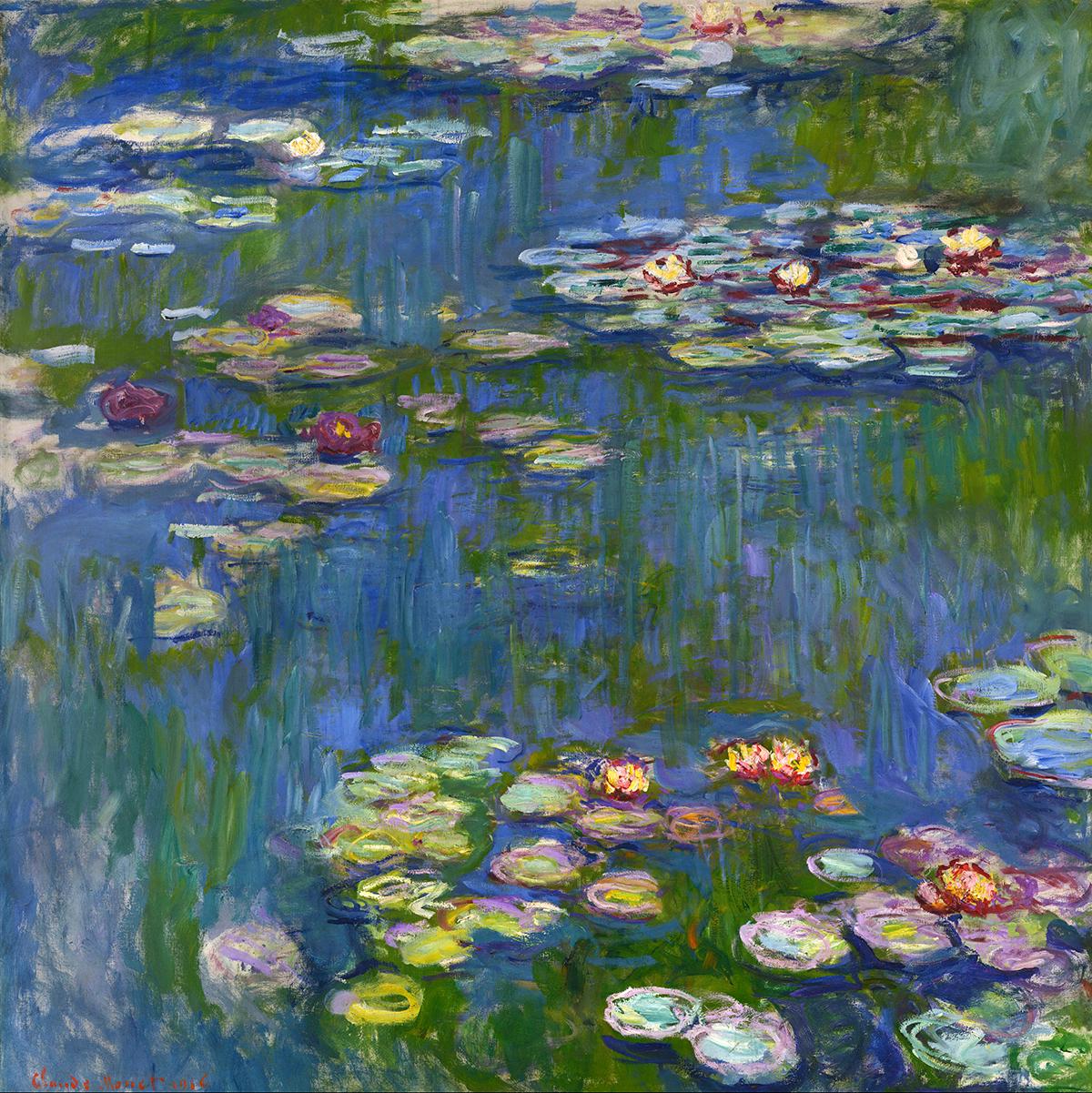 クロード・モネ「睡蓮」印象派の花の絵画ポスター、ヴィンテージ美術館