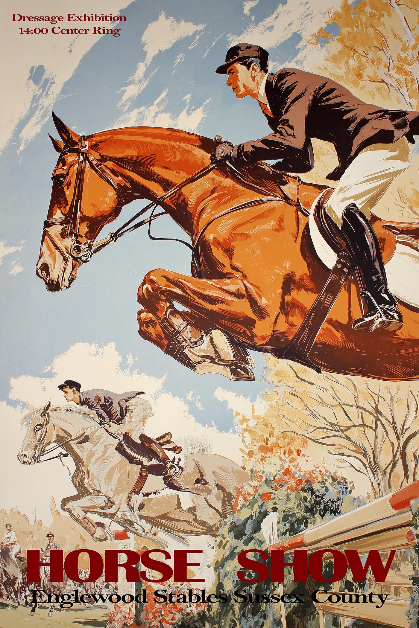 Englewood Stables Sussex Horse Show Poster Print | Vintage