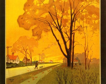 Vintage reisposter van Skokie Valley: Giclée kunstprint van de North Shore Line van Chicago