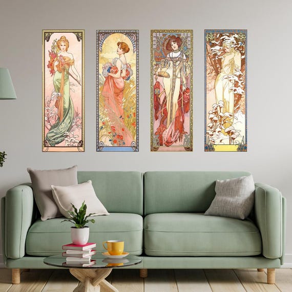 Alphonse Mucha Four Seasons Set of 4 Giclée Art Prints - Art