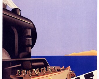 Roger Broders Marsella Costa Azul Giclée Art Print - Vintage Art Déco Travel Poster