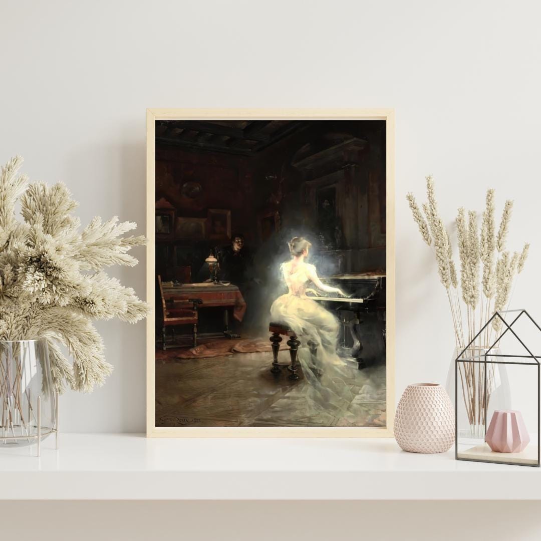 Georges Roux The Spirit at the Piano Giclée Art Print - Vintage