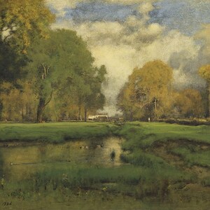 George Inness Autumn Landscape Art Print: American Farm Scene Giclée Poster