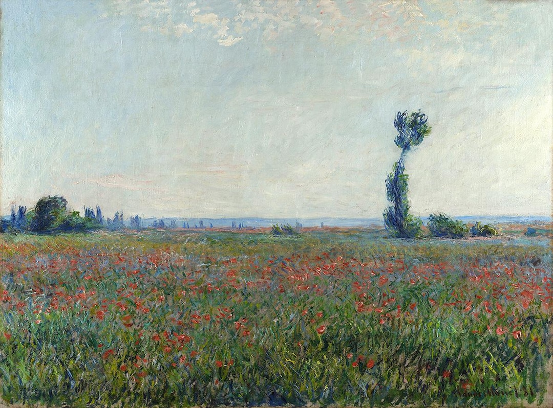 Claude Monet the Poppy Field Near Argenteuil Rural Area Outside Paris ...