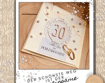 Karte zur Perlenhochzeit