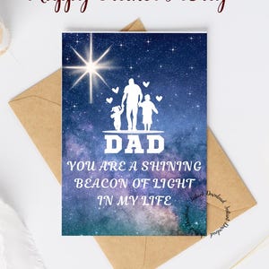 papa, vous êtes un phare, carte de vœux | Carte de fête des pères heureuse | Carte de voeux pour papa | Papa en fête | L'amour d'un père | Téléchargement instantané