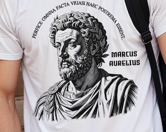 Roman Emperor Marcus Aurelius Shirt - Latin Quote Tee - Ancient Rome History Gift - Stoic Philosophy T-Shirt - For History Lovers
