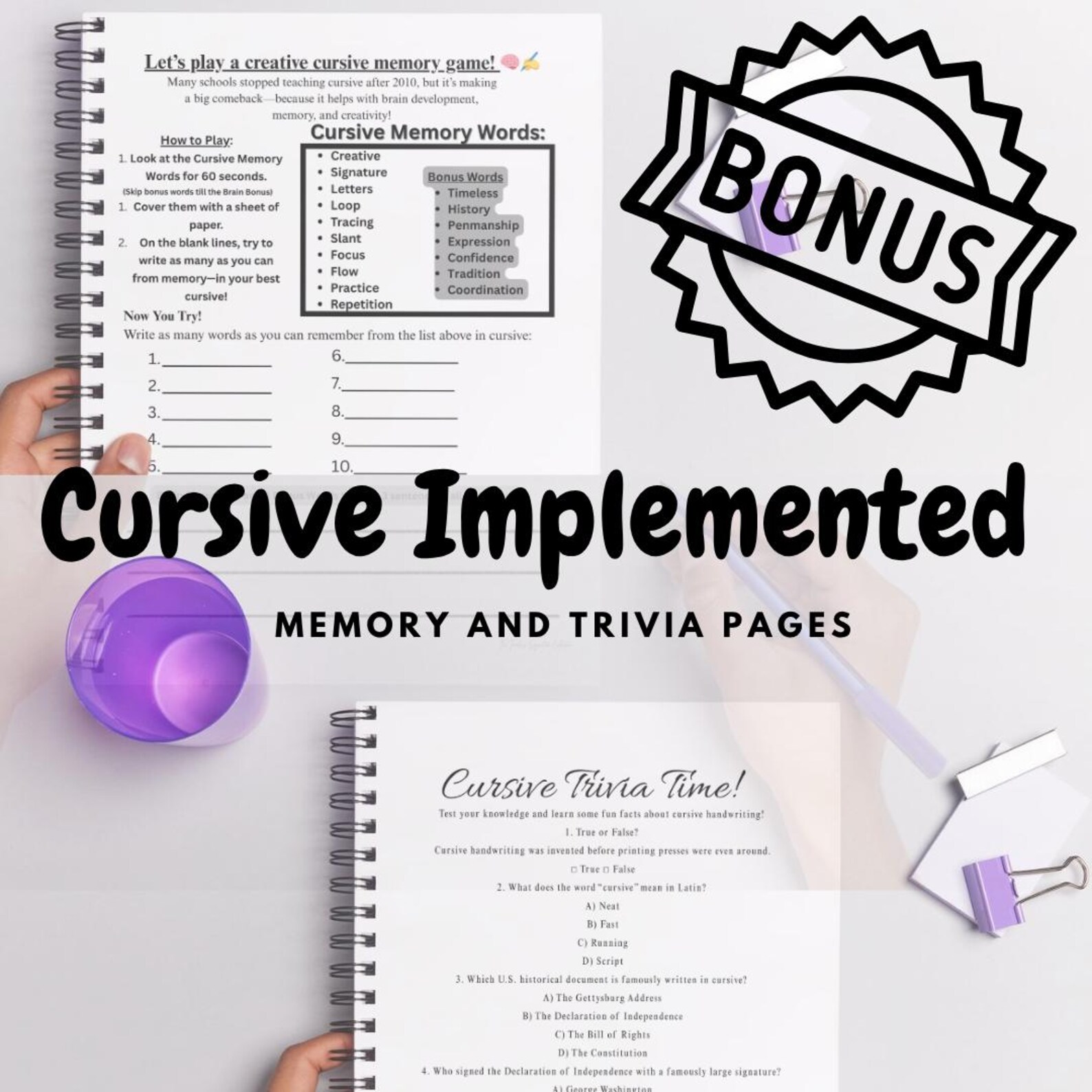 Parents Cursive Printable Cursive Writing & Coloring Workbook for Educators ...
