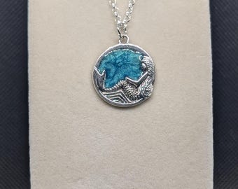mermaid with blue sky pendant