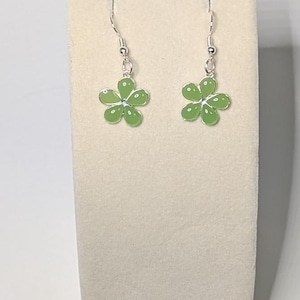 light green flower earrings