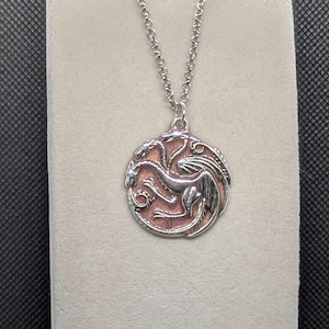 Three headed dragon pendant necklace