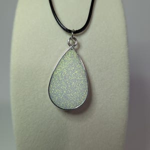 White teardrop pendant